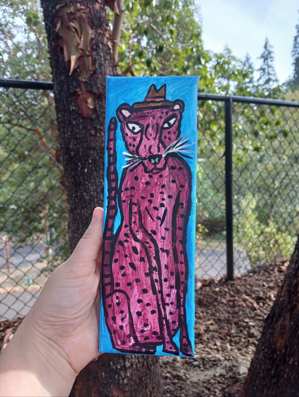 Purple Cheetah Painting